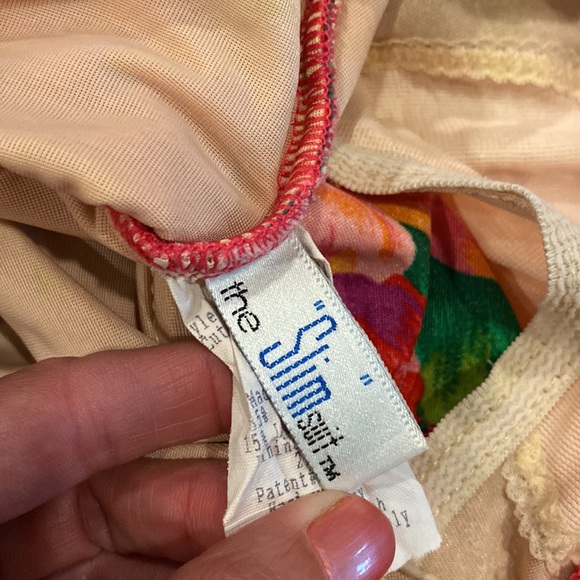 Vintage 90s one piece swimsuit floral bright tropical slimming Small - Picture 11 of 14